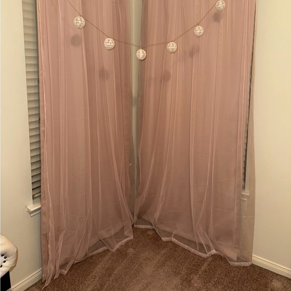 Pink curtains